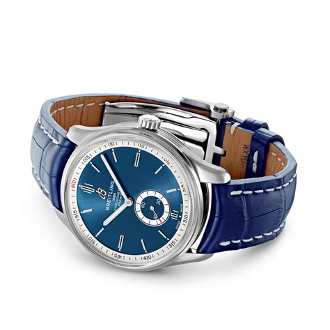 breitling blue leather strap